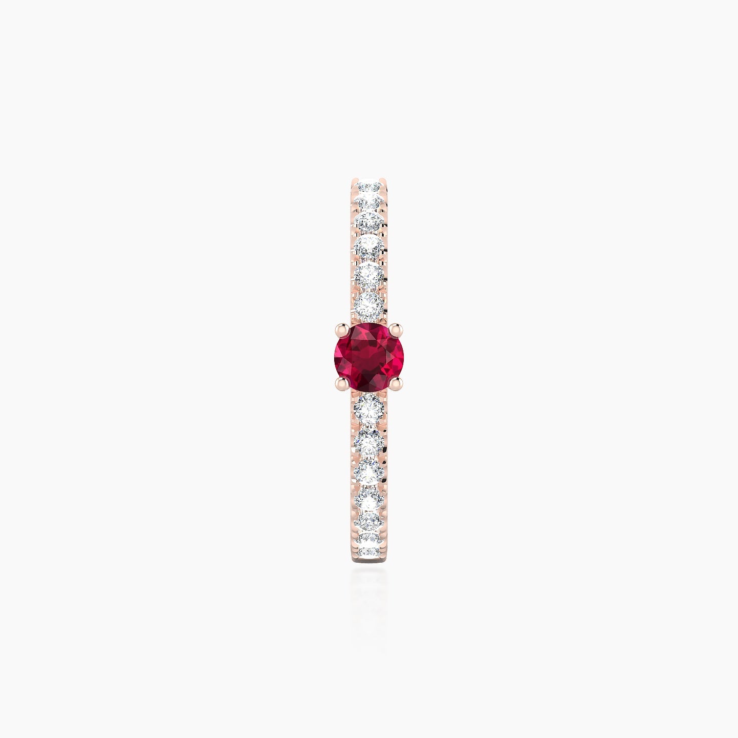 Inanna | 18k Rose Gold 11 mm Round Ruby & Diamond Hoop Piercing