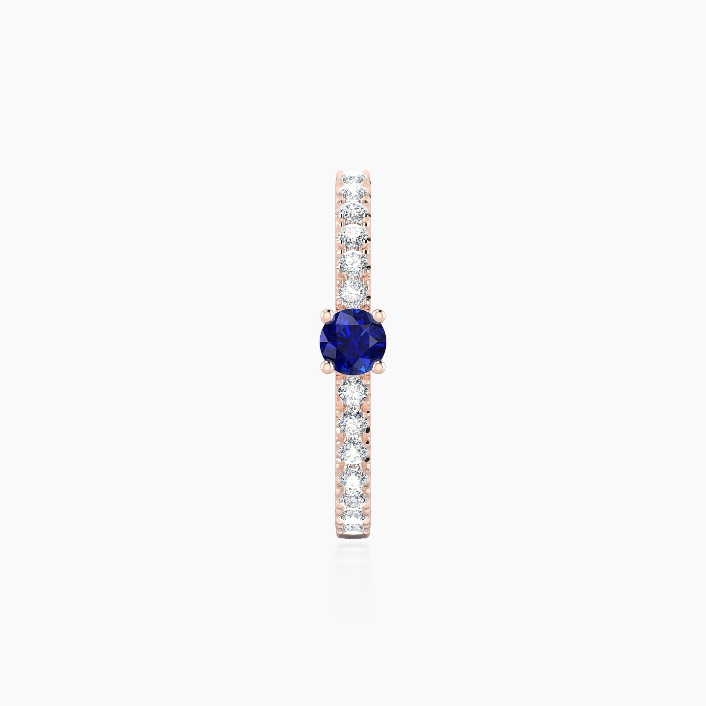 Inanna | 18k Rose Gold 11 mm Round Sapphire & Diamond Hoop Piercing