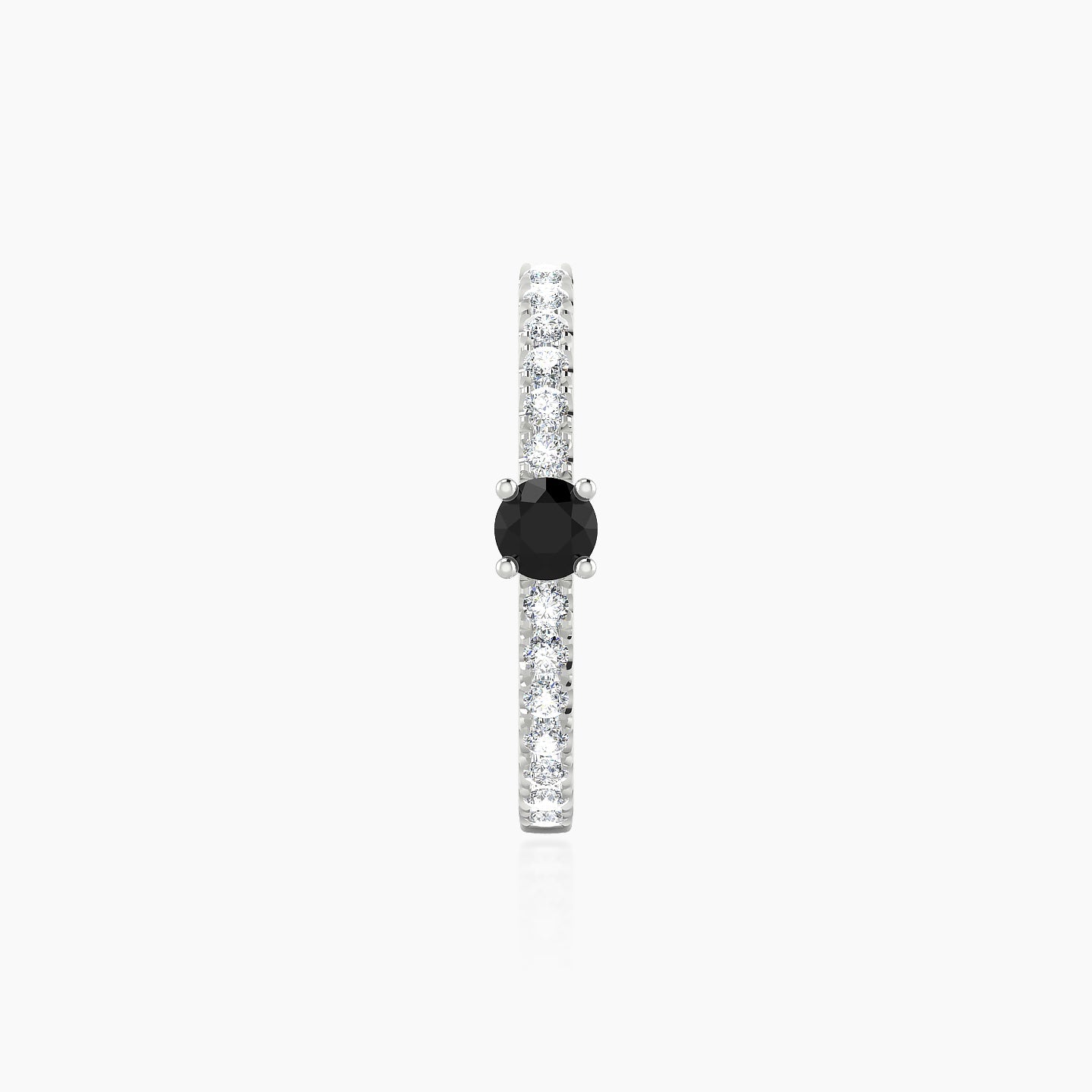 Inanna | 18k White Gold 11 mm Round Black Diamond & Diamond Hoop Piercing