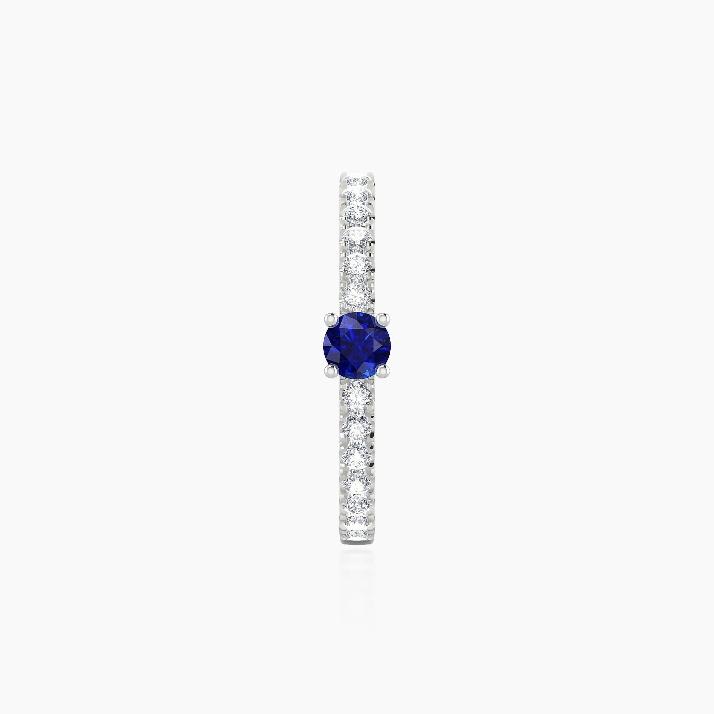 Inanna | 18k White Gold 11 mm Round Sapphire & Diamond Hoop Piercing