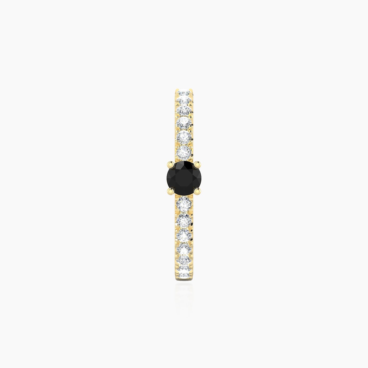 Inanna | 18k Yellow Gold 11 mm Round Black Diamond & Diamond Hoop Piercing