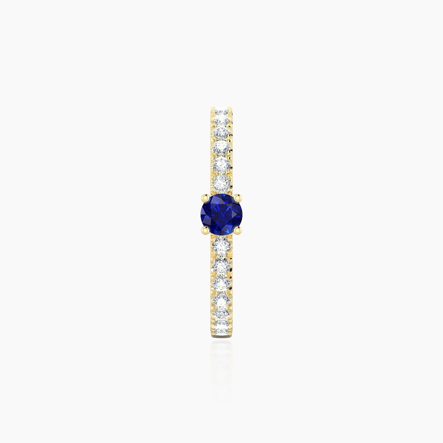 Inanna | 18k Yellow Gold 11 mm Round Sapphire & Diamond Hoop Piercing