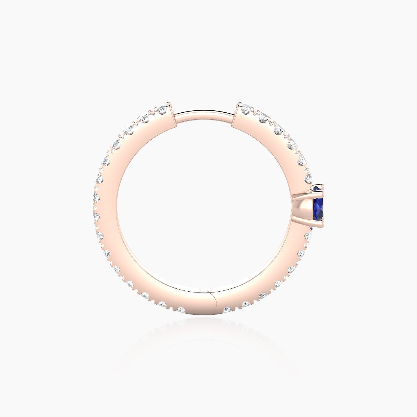 Inanna | 18k Rose Gold 11 mm Round Sapphire & Diamond Hoop Piercing