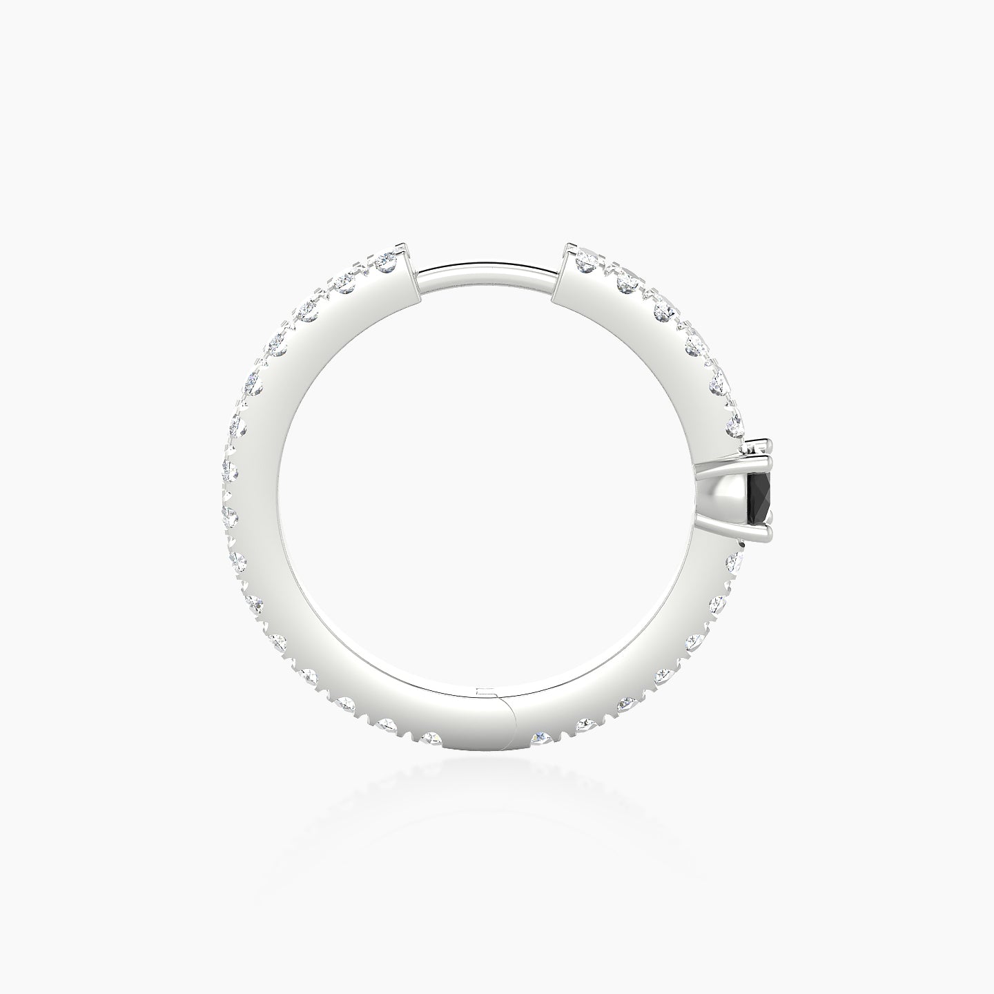 Inanna | 18k White Gold 11 mm Round Black Diamond & Diamond Hoop Piercing