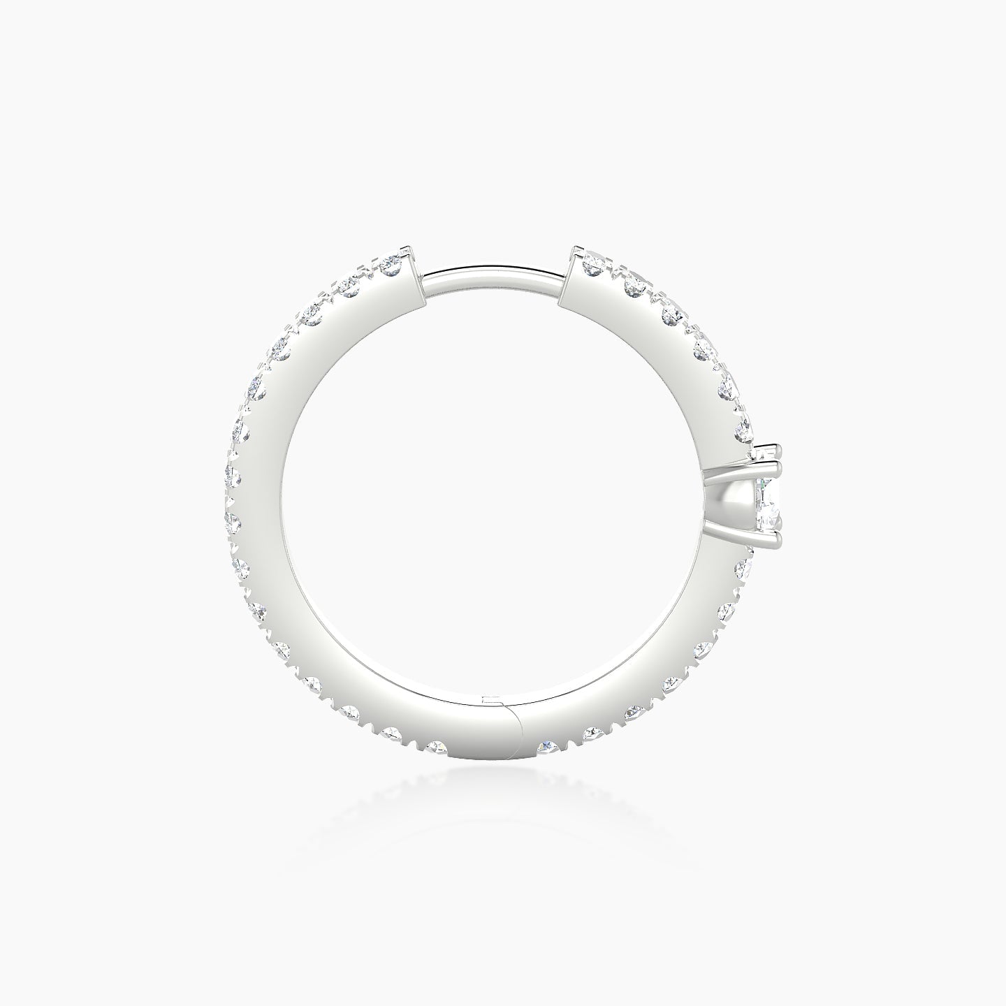 Inanna | 18k White Gold 11 mm Round Diamond Hoop Piercing