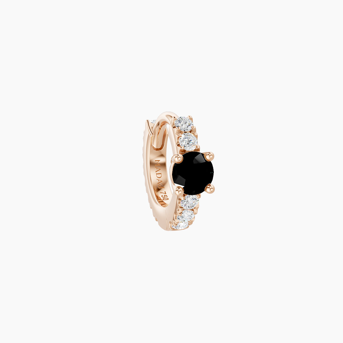 Inanna | 18k Rose Gold 5 mm Round Black Diamond & Diamond Hoop Piercing