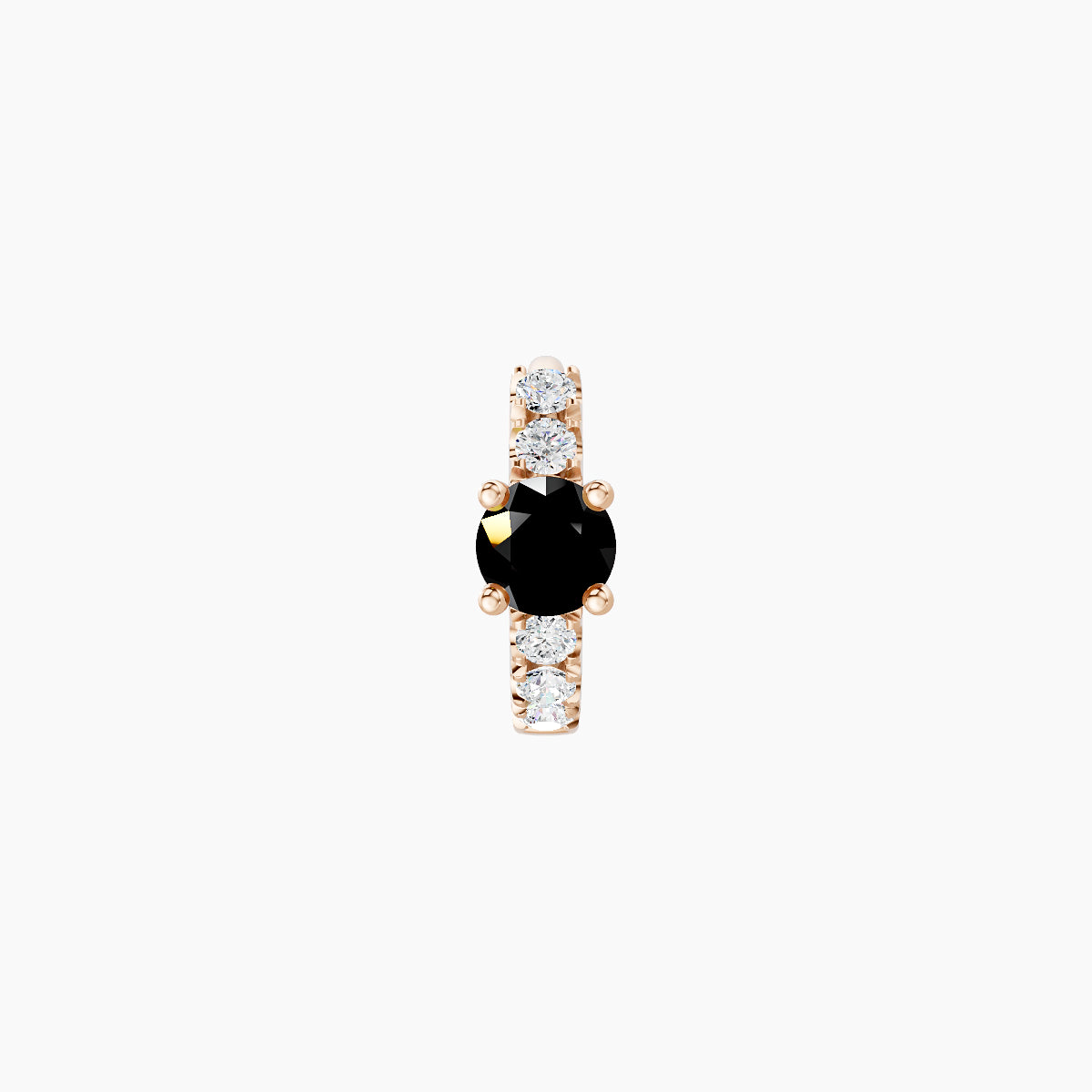 Inanna | 18k Rose Gold 5 mm Round Black Diamond & Diamond Hoop Piercing