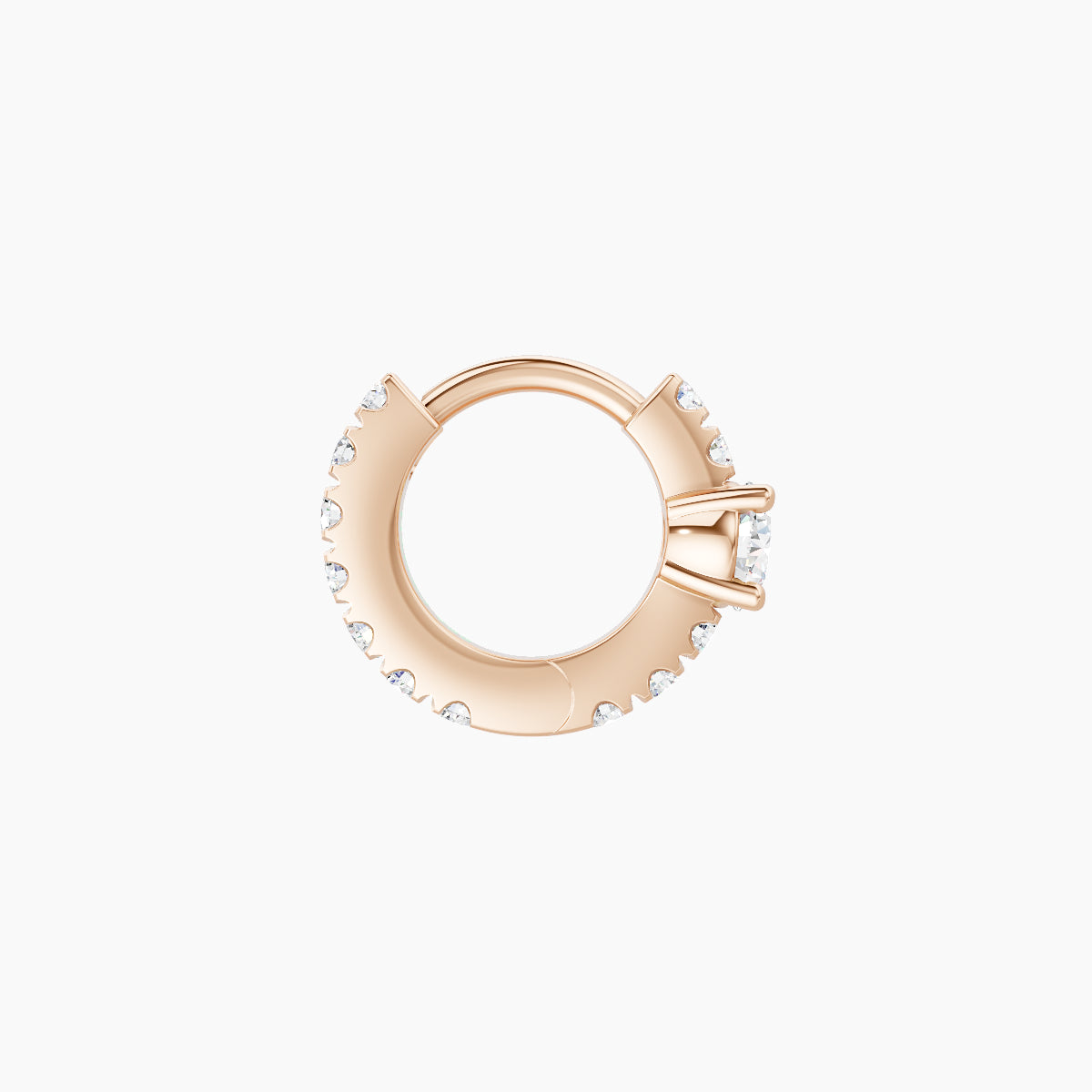 Inanna | 18k Rose Gold 5 mm Round Diamond Hoop Piercing