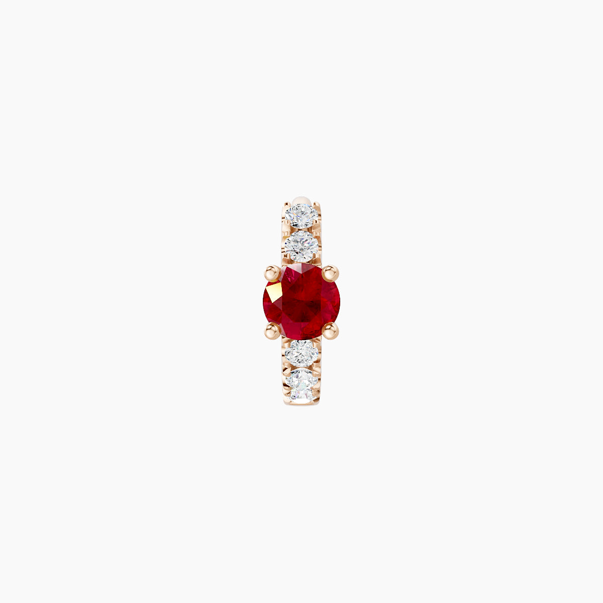 Inanna | 18k Rose Gold 5 mm Round Ruby & Diamond Hoop Piercing