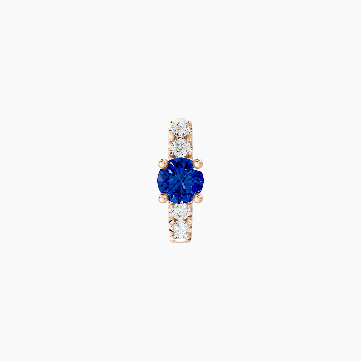 Inanna | 18k Rose Gold 5 mm Round Sapphire & Diamond Hoop Piercing