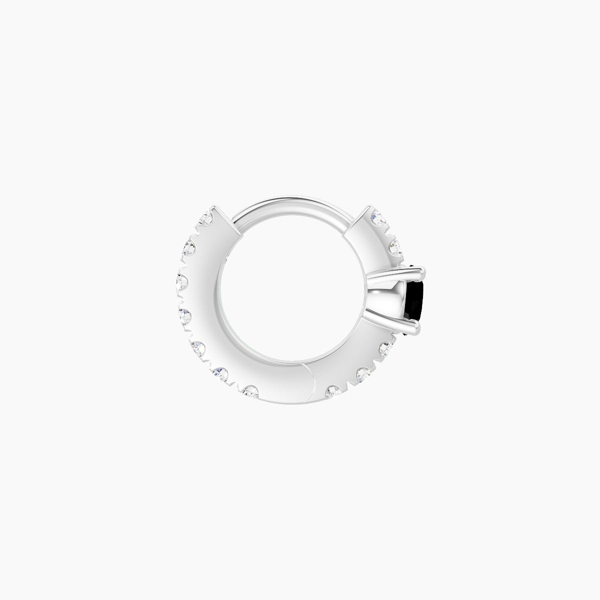 Inanna | 18k White Gold 5 mm Round Black Diamond & Diamond Hoop Piercing