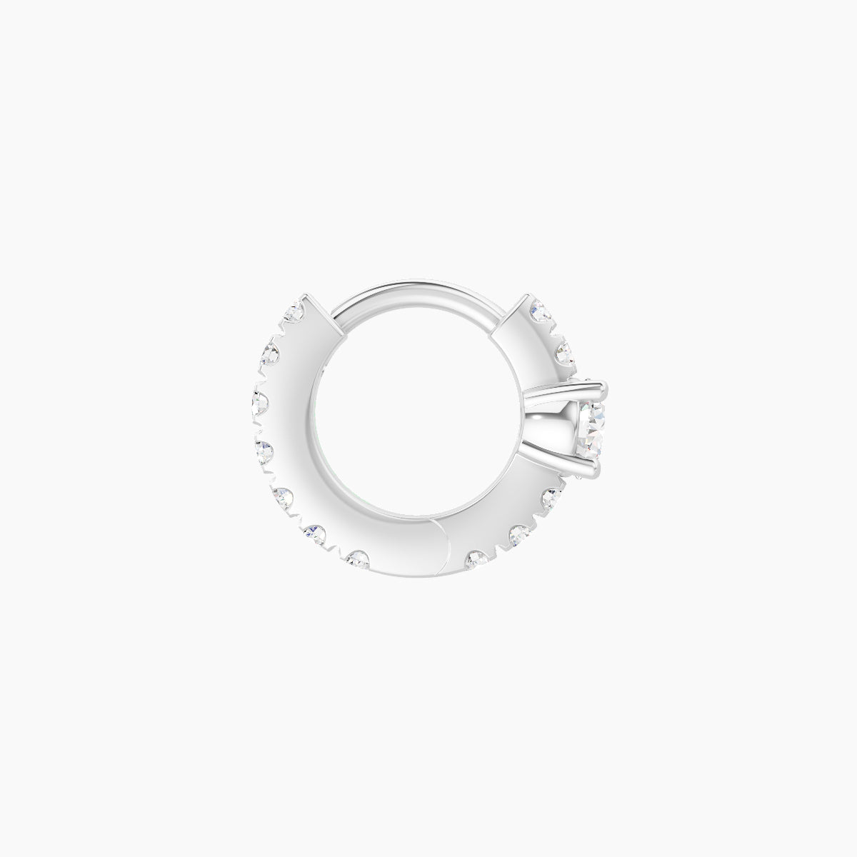 Inanna | 18k White Gold 5 mm Round Diamond Hoop Piercing