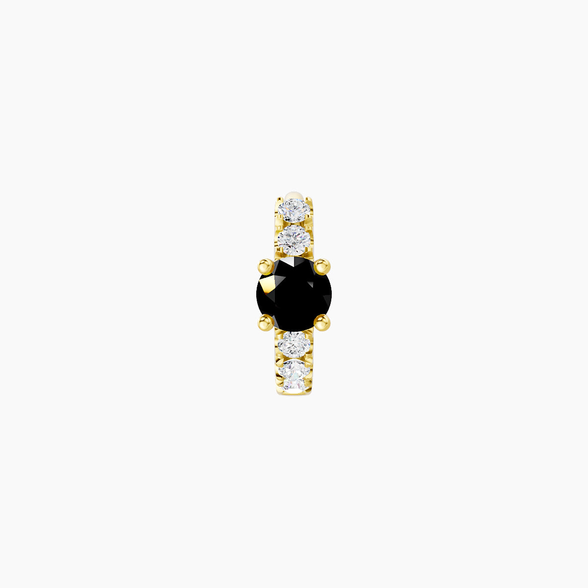 Inanna | 18k Yellow Gold 5 mm Round Black Diamond & Diamond Hoop Piercing