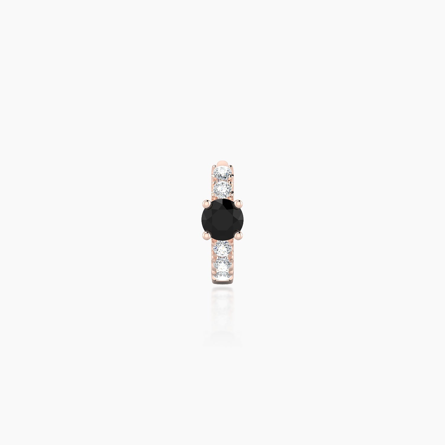 Inanna | 18k Rose Gold 5 mm Round Black Diamond & Diamond Hoop Piercing