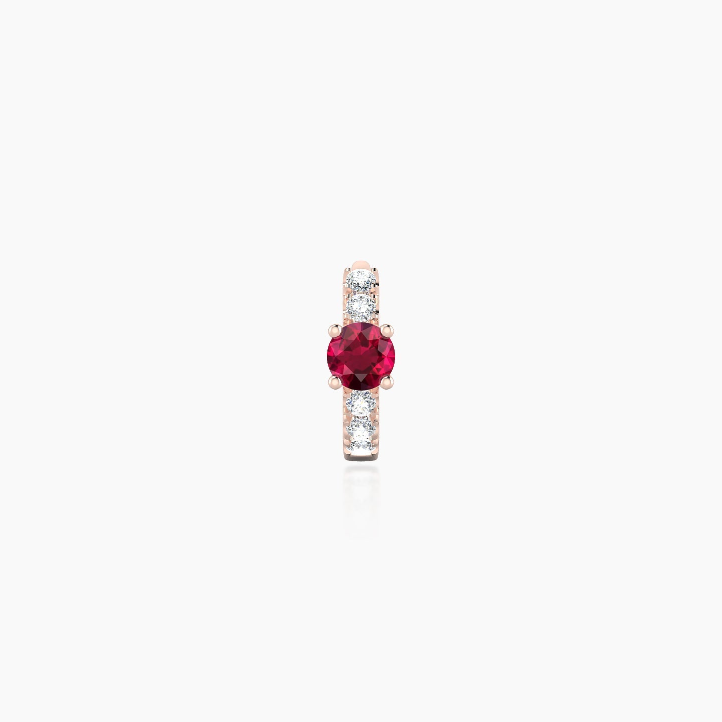 Inanna | 18k Rose Gold 5 mm Round Ruby & Diamond Hoop Piercing