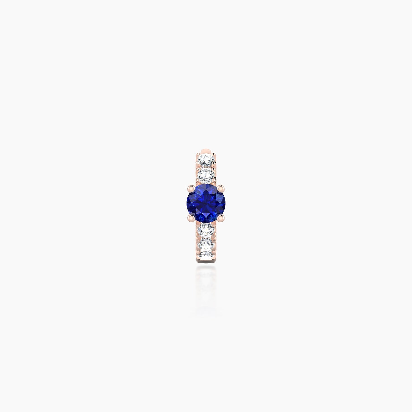 Inanna | 18k Rose Gold 5 mm Round Sapphire & Diamond Hoop Piercing