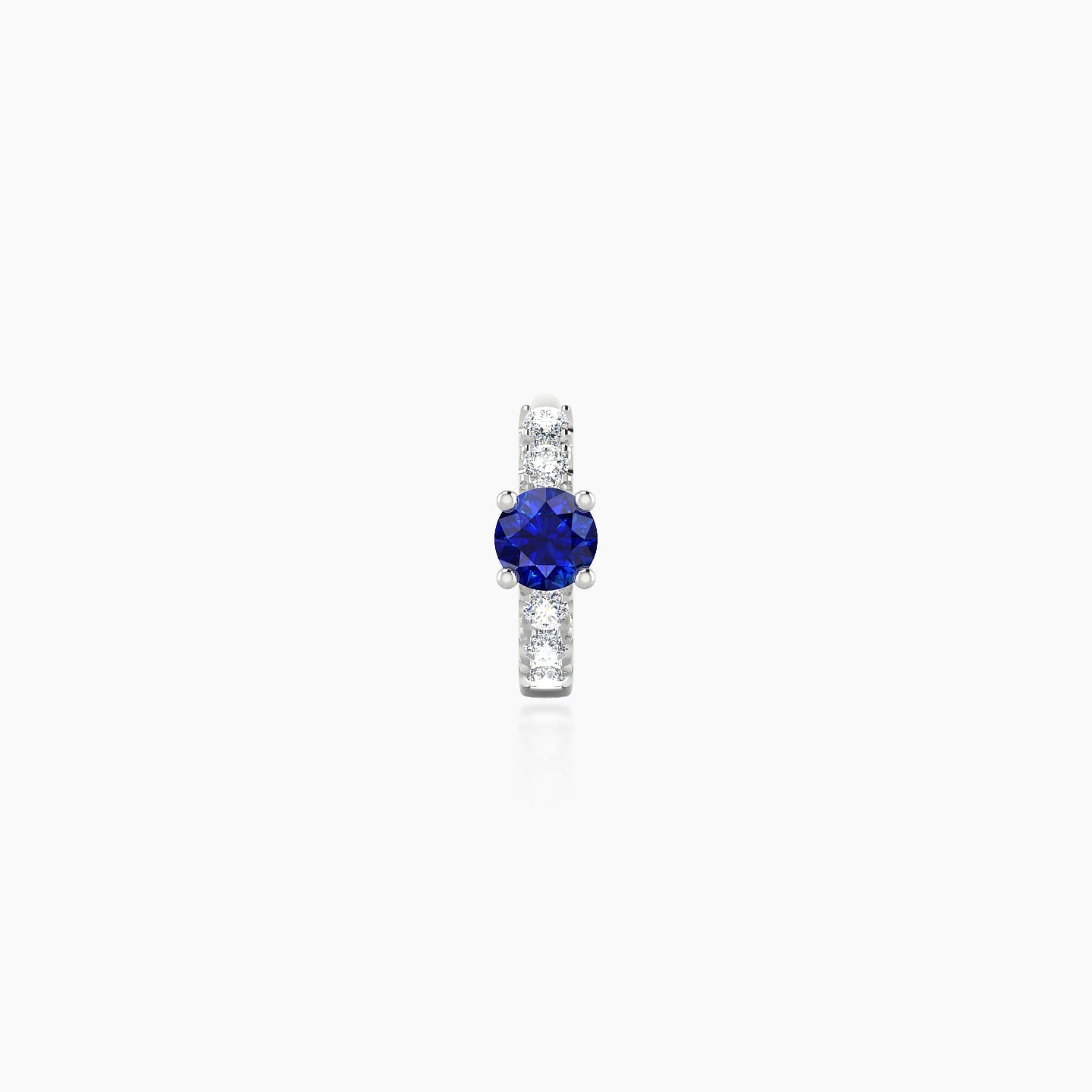 Inanna | 18k White Gold 5 mm Round Sapphire & Diamond Hoop Piercing