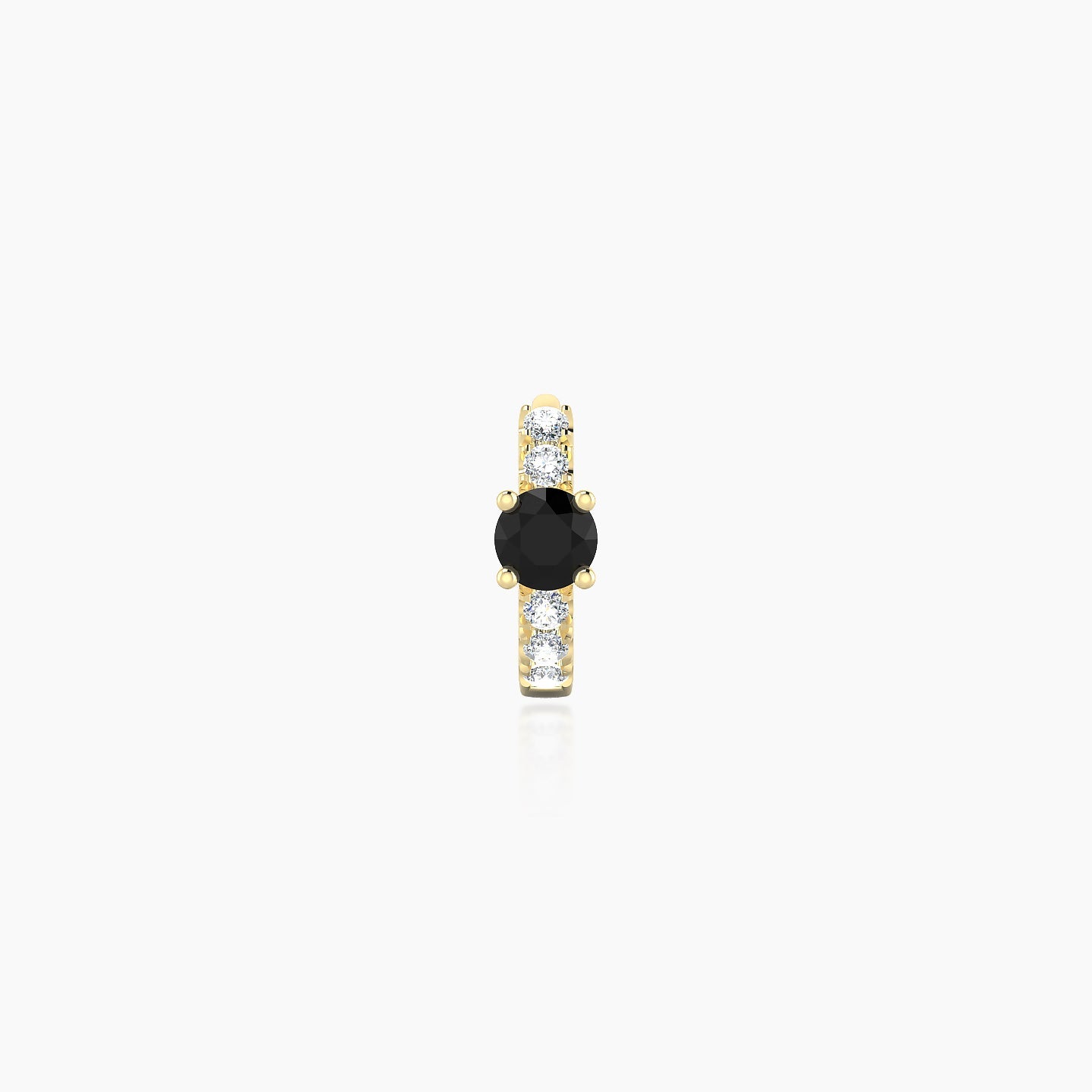 Inanna | 18k Yellow Gold 5 mm Round Black Diamond & Diamond Hoop Piercing