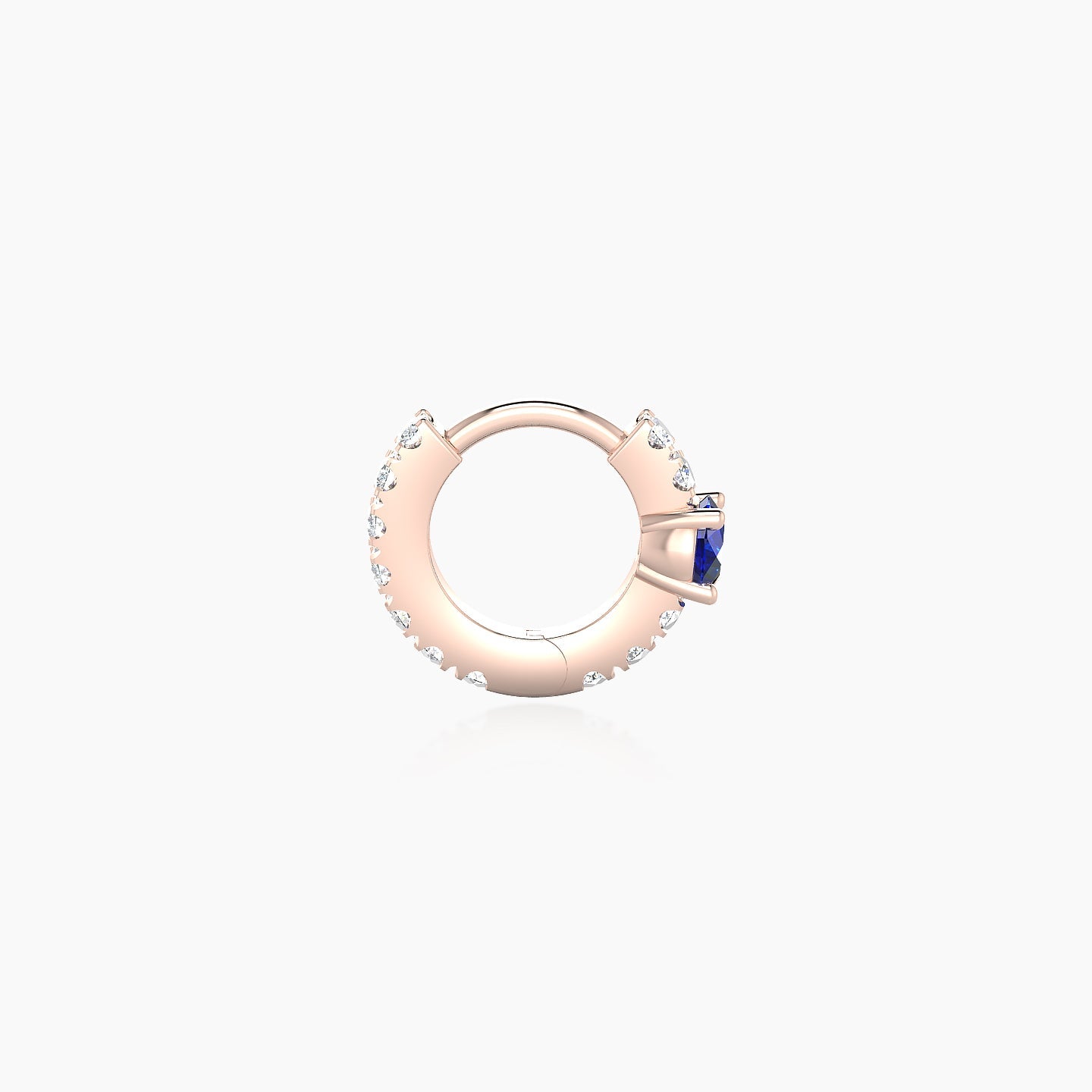 Inanna | 18k Rose Gold 5 mm Round Sapphire & Diamond Hoop Piercing