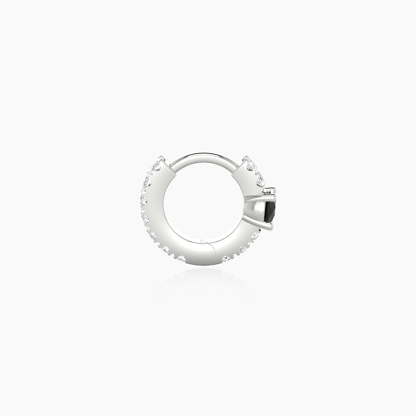 Inanna | 18k White Gold 5 mm Round Black Diamond & Diamond Hoop Piercing