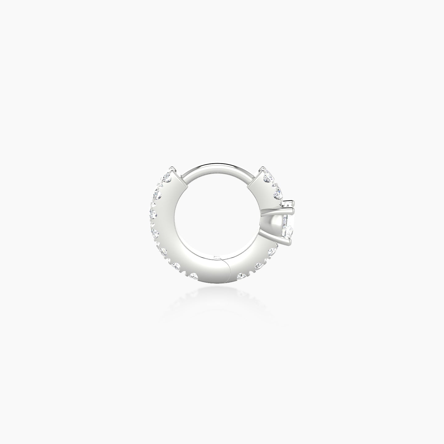 Inanna | 18k White Gold 5 mm Round Diamond Hoop Piercing