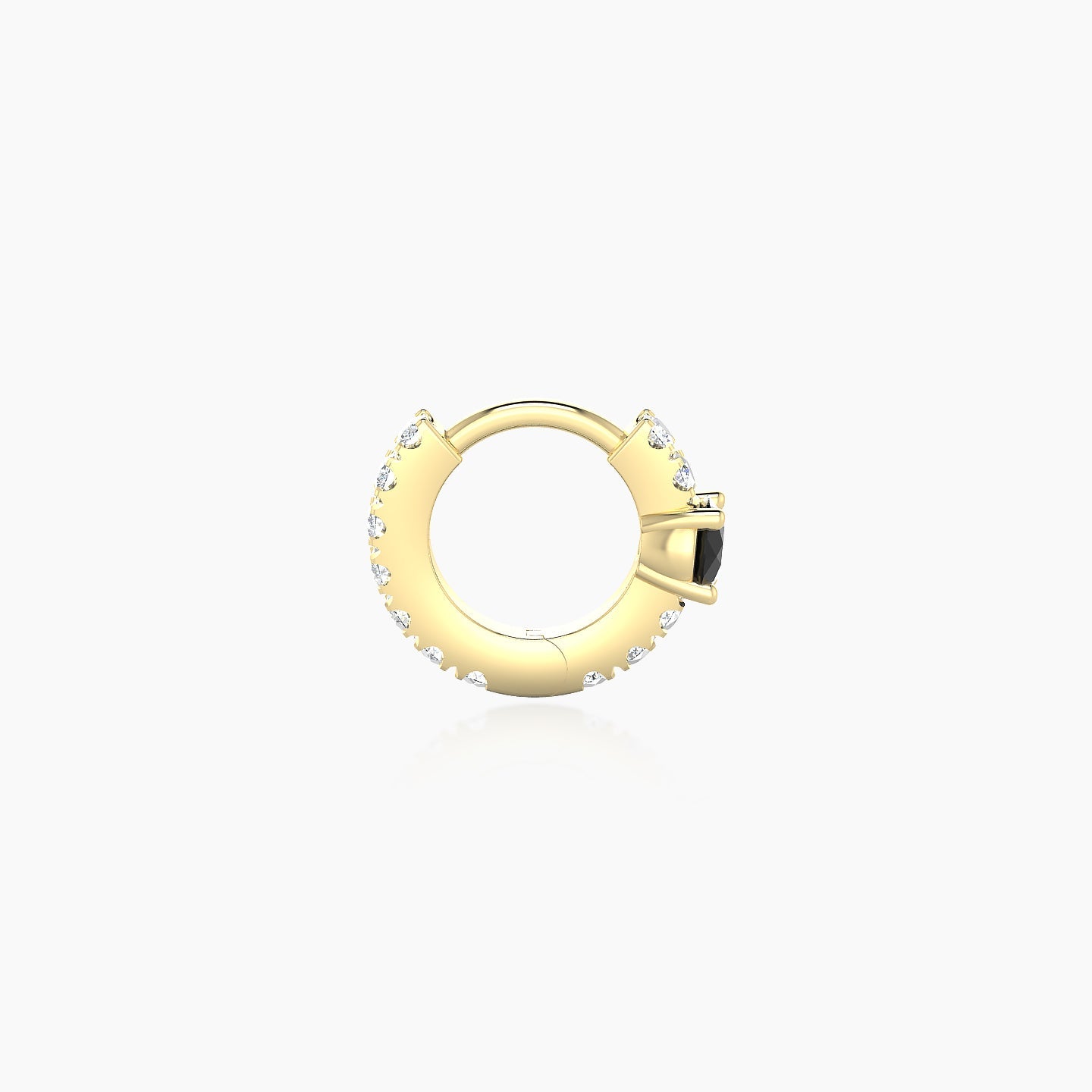 Inanna | 18k Yellow Gold 5 mm Round Black Diamond & Diamond Hoop Piercing