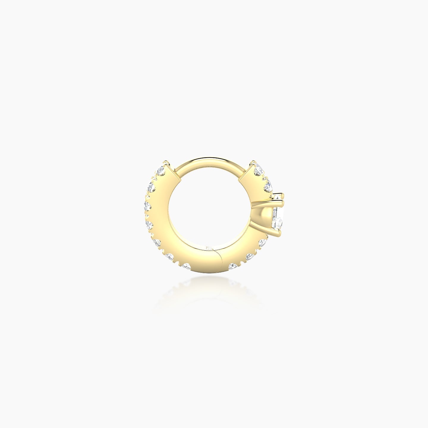 Inanna | 18k Yellow Gold 5 mm Round Diamond Hoop Piercing