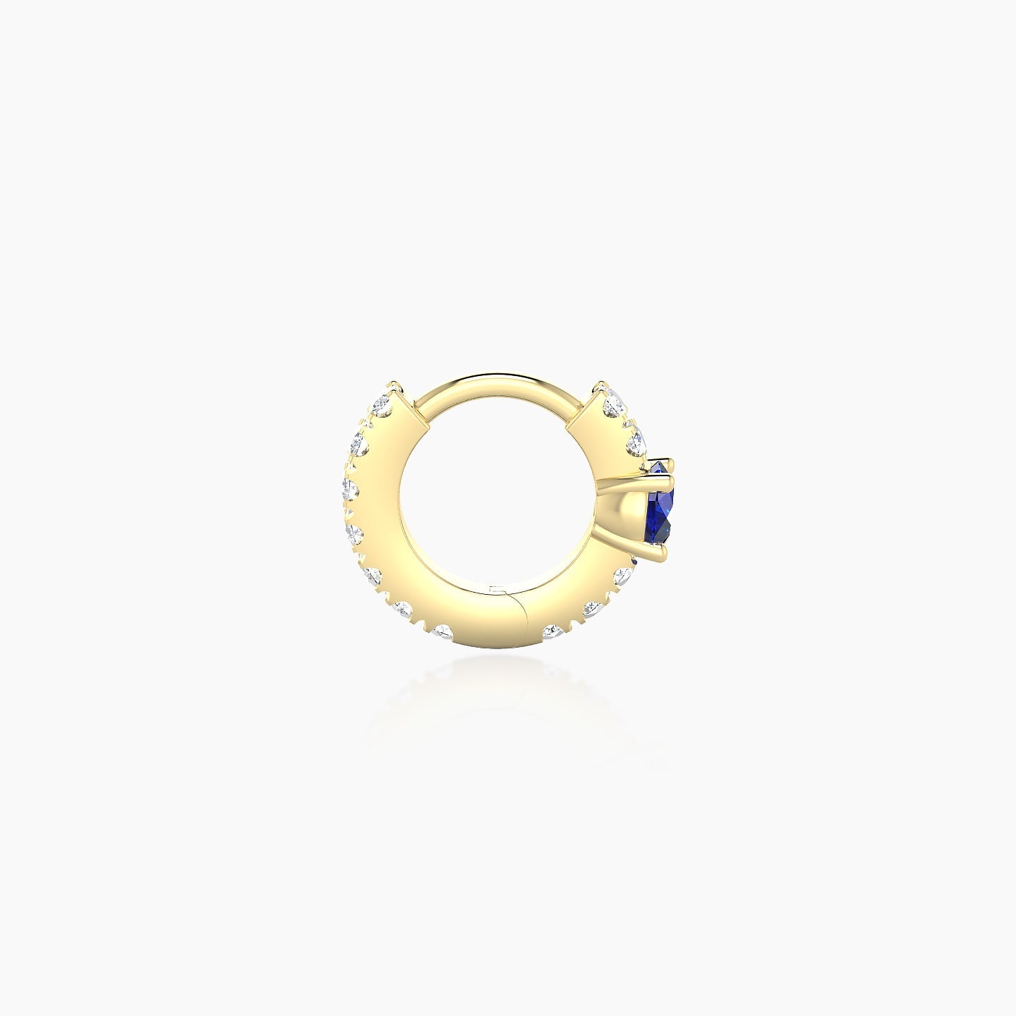 Inanna | 18k Yellow Gold 5 mm Round Sapphire & Diamond Hoop Piercing