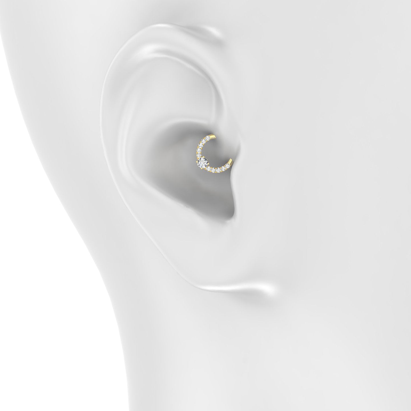 Inanna | 18k Yellow Gold 6.5 mm Round Diamond Daith Piercing