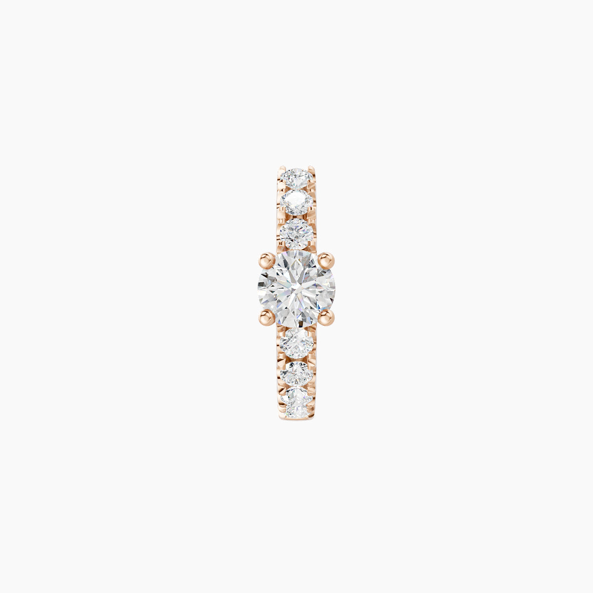 Inanna | 18k Rose Gold 6.5 mm Round Diamond Hoop Piercing