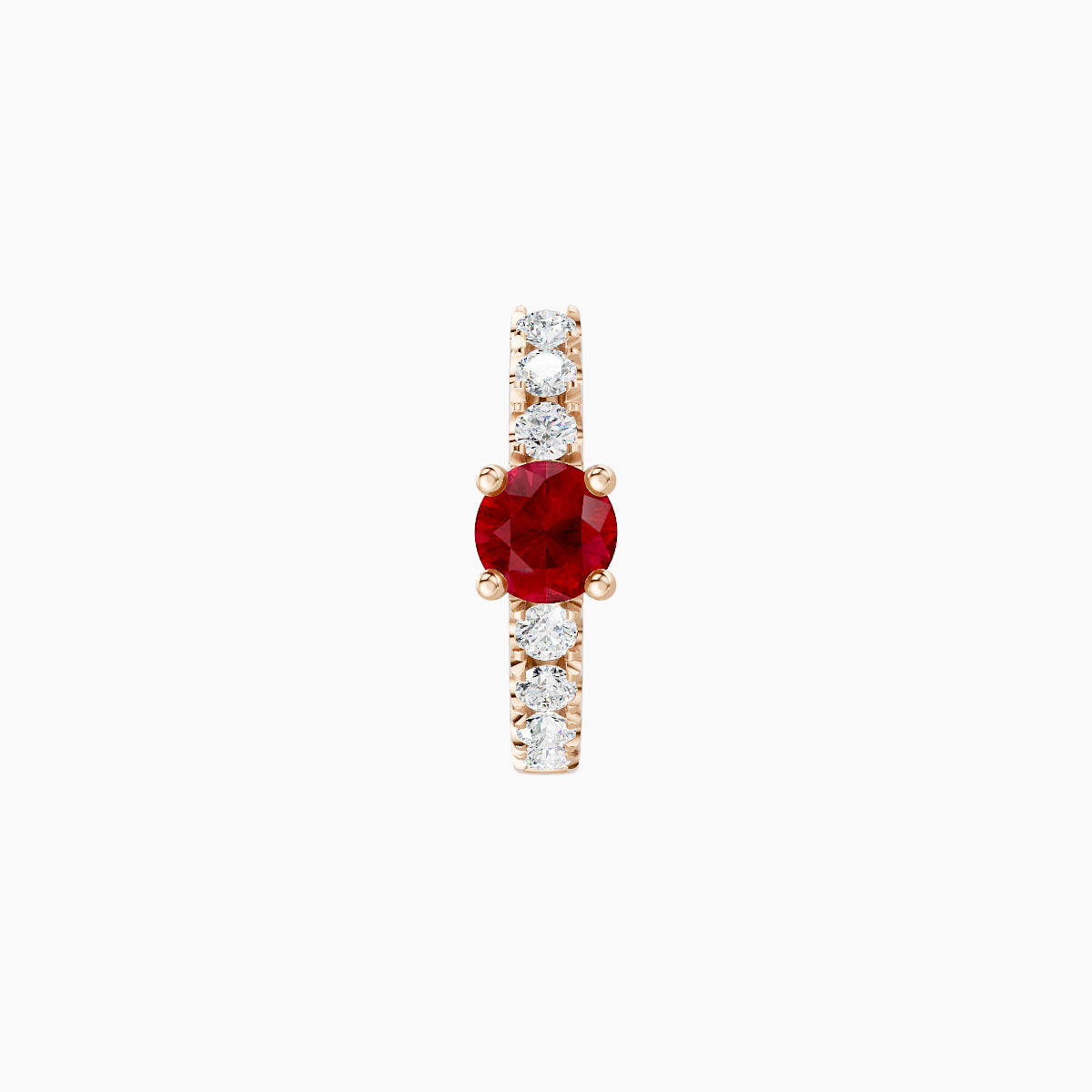 Inanna | 18k Rose Gold 6.5 mm Round Ruby & Diamond Hoop Piercing