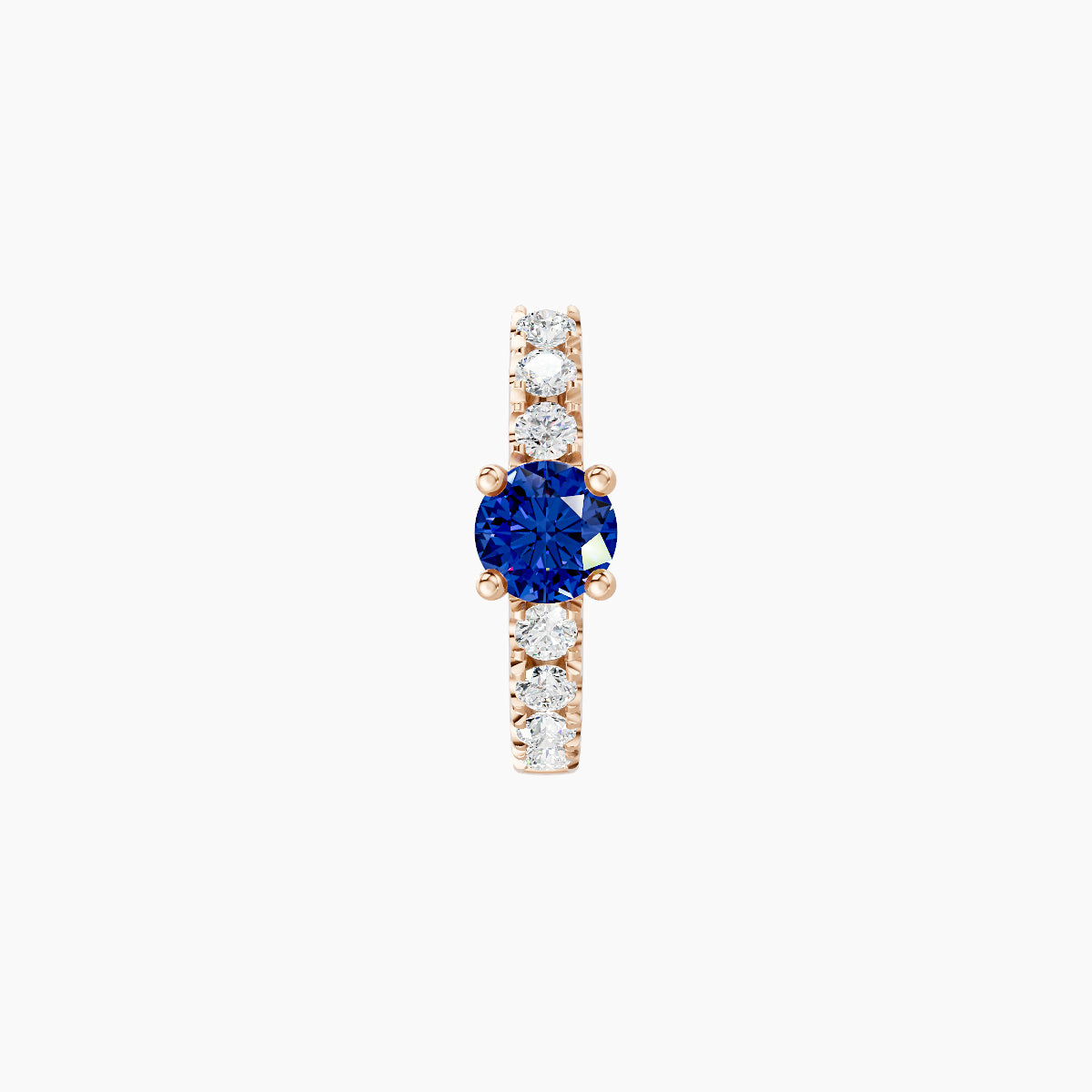 Inanna | 18k Rose Gold 6.5 mm Round Sapphire & Diamond Hoop Piercing