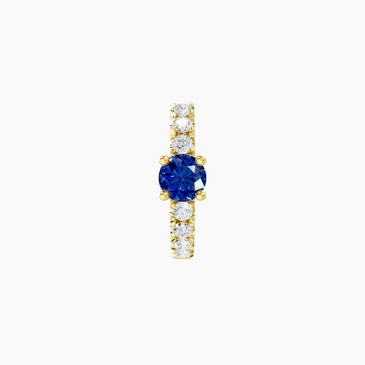 Inanna | 18k Yellow Gold 6.5 mm Round Sapphire & Diamond Hoop Piercing