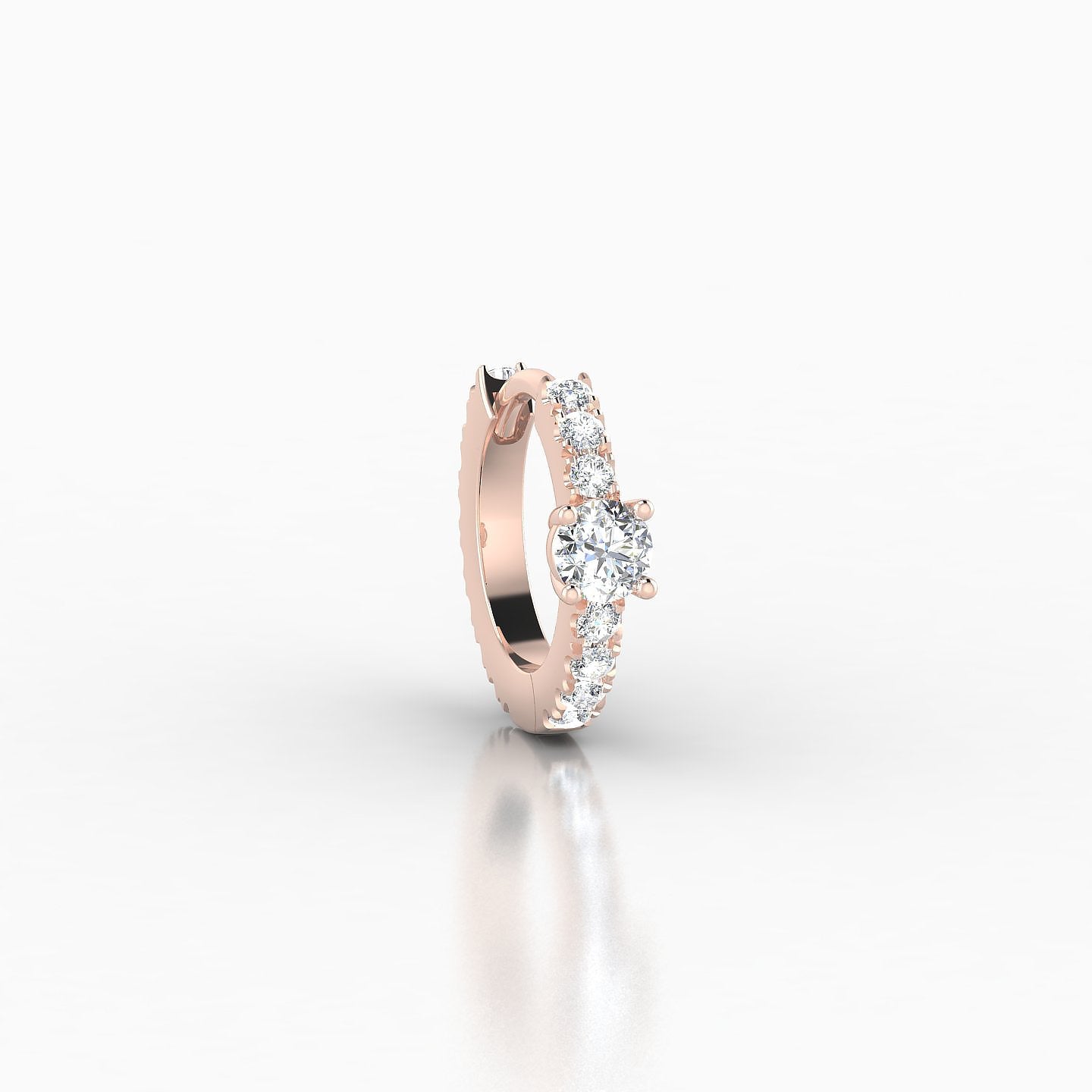 Inanna | 18k Rose Gold 6.5 mm Round Diamond Hoop Piercing