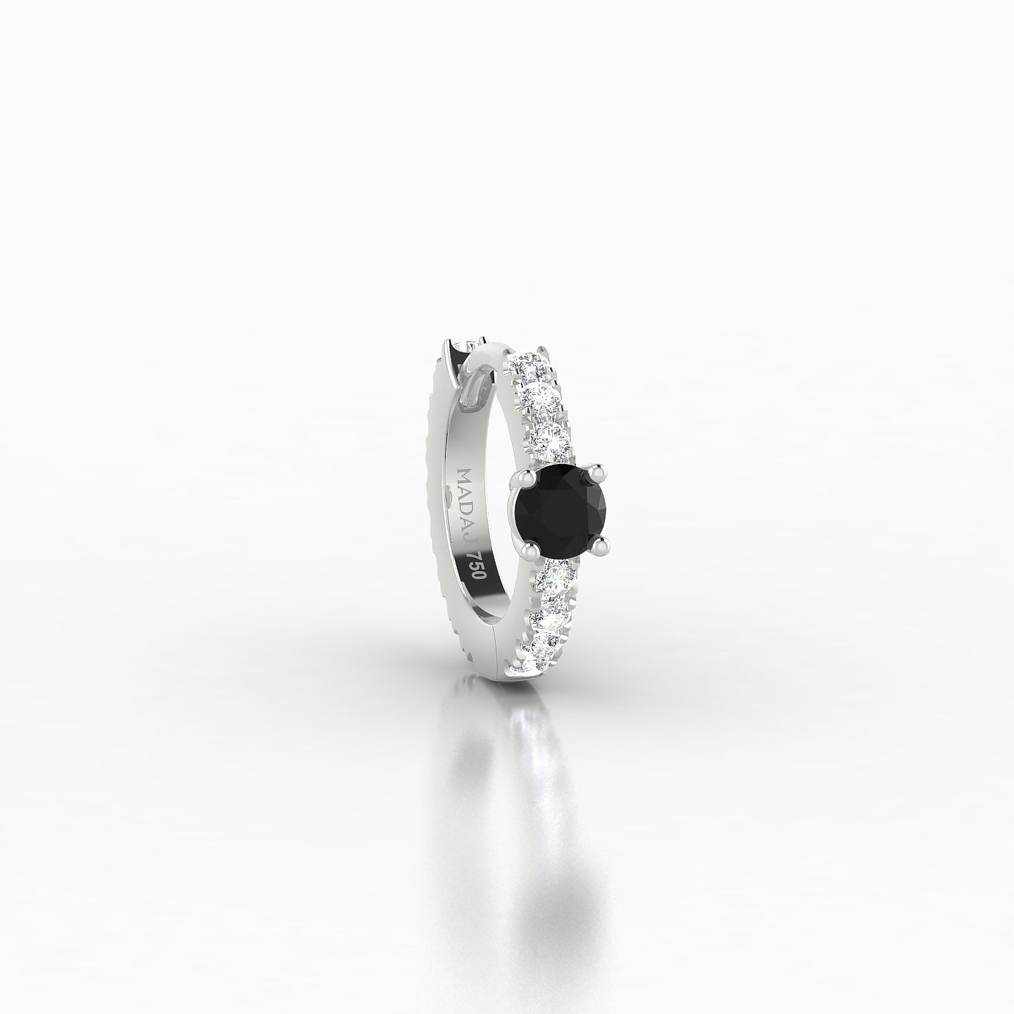 Inanna | 18k White Gold 6.5 mm Round Black Diamond & Diamond Hoop Piercing