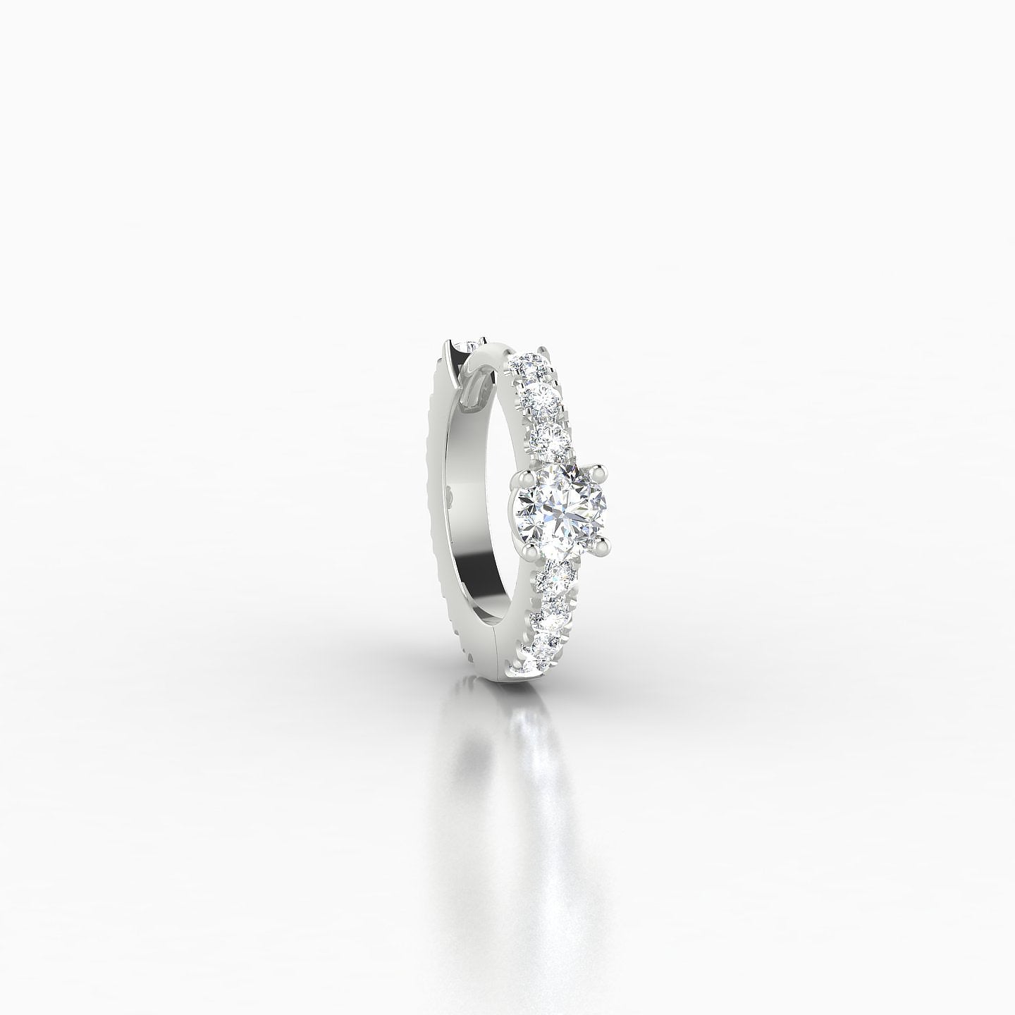 Inanna | 18k White Gold 6.5 mm Round Diamond Hoop Piercing