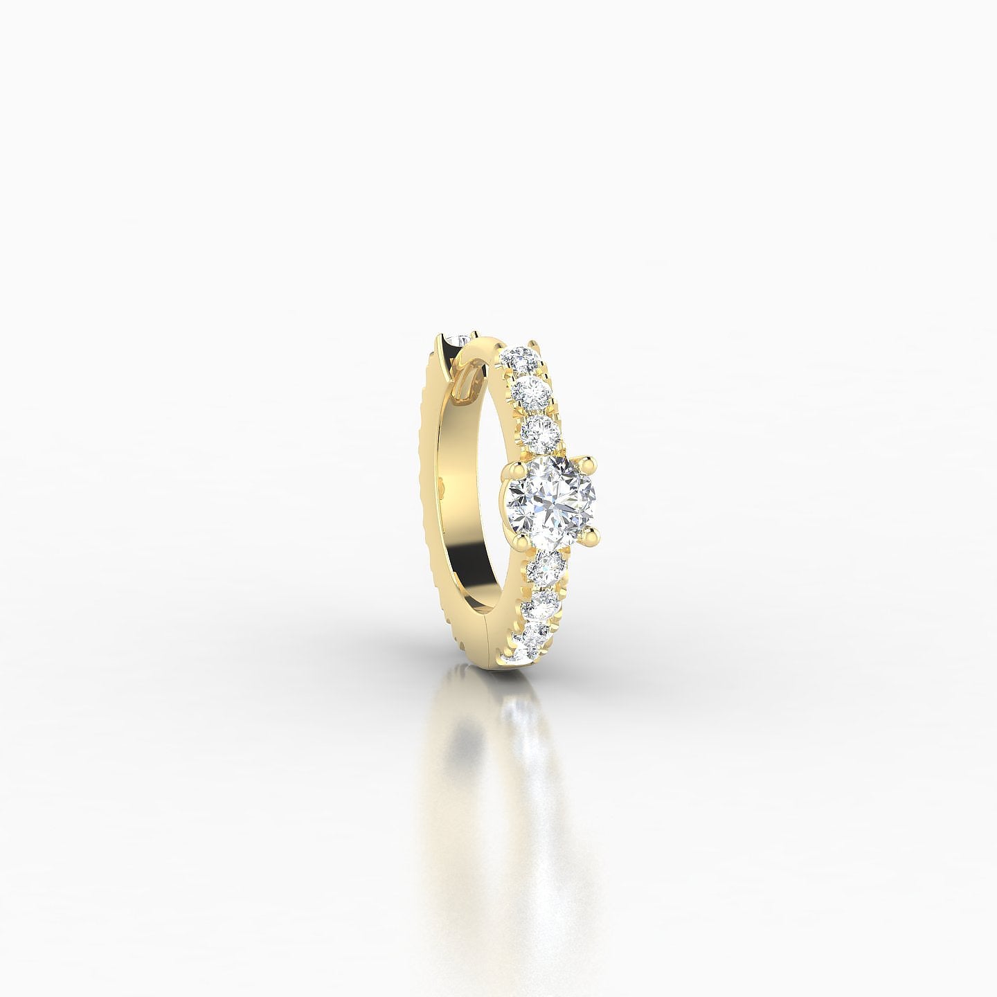 Inanna | 18k Yellow Gold 6.5 mm Round Diamond Hoop Piercing