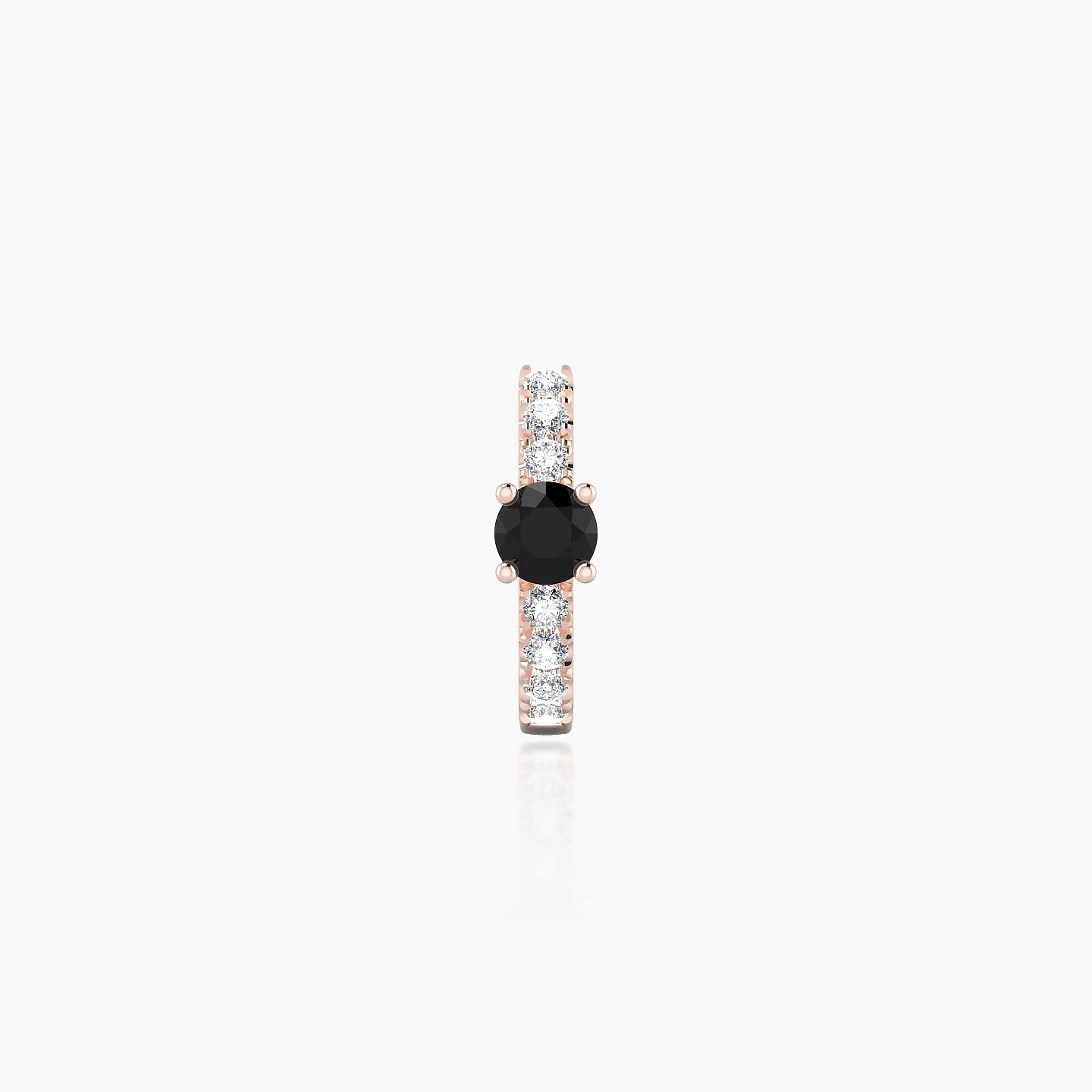 Inanna | 18k Rose Gold 6.5 mm Round Black Diamond & Diamond Hoop Piercing