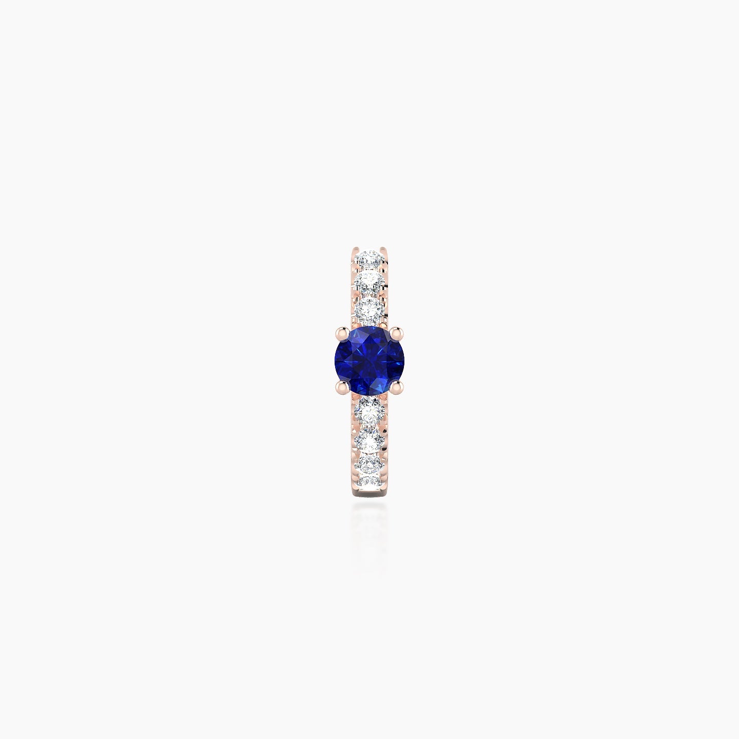 Inanna | 18k Rose Gold 6.5 mm Round Sapphire & Diamond Hoop Piercing