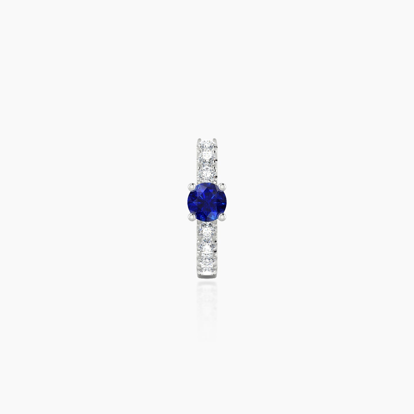 Inanna | 18k White Gold 6.5 mm Round Sapphire & Diamond Hoop Piercing