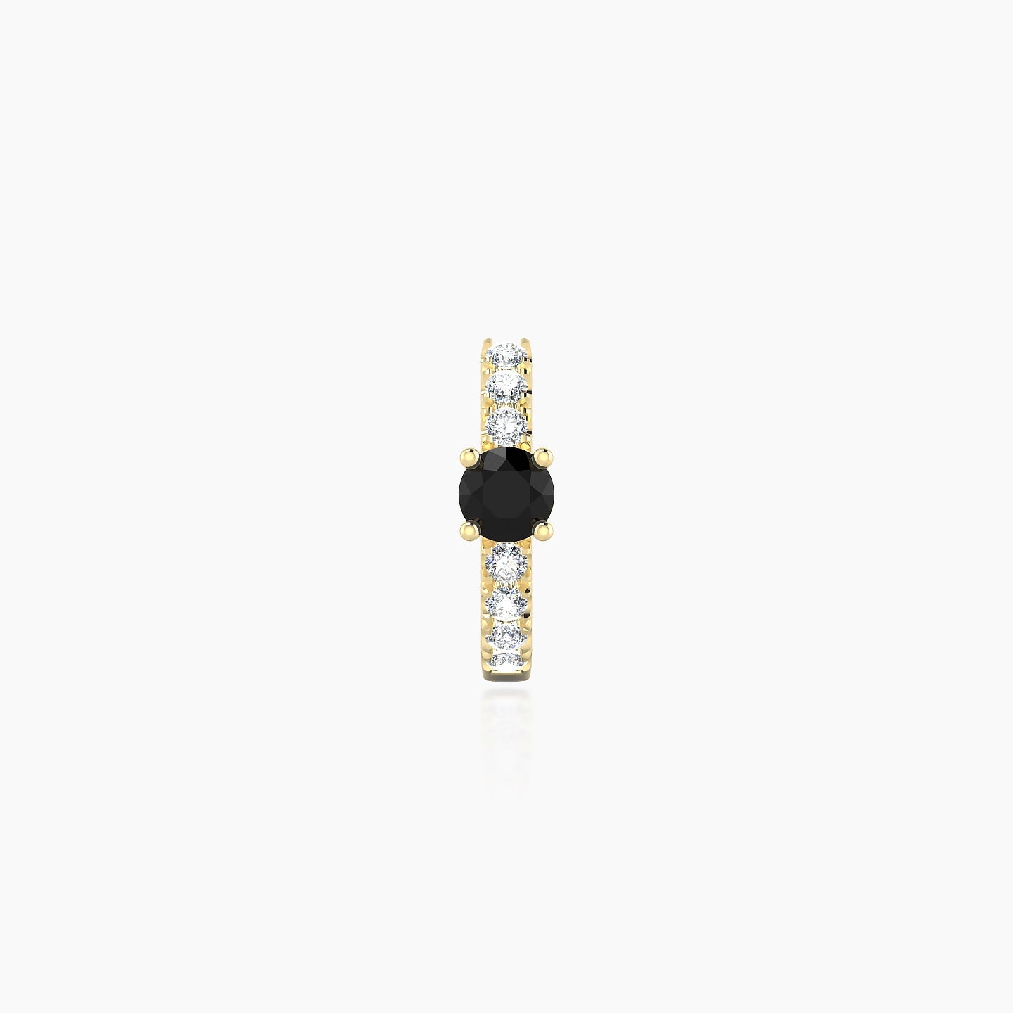 Inanna | 18k Yellow Gold 6.5 mm Round Black Diamond & Diamond Hoop Piercing