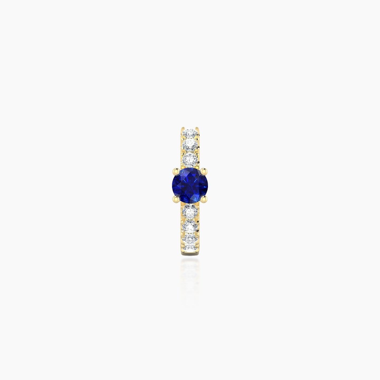 Inanna | 18k Yellow Gold 6.5 mm Round Sapphire & Diamond Hoop Piercing