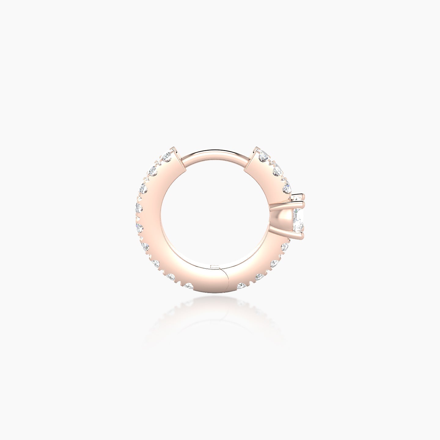 Inanna | 18k Rose Gold 6.5 mm Round Diamond Hoop Piercing