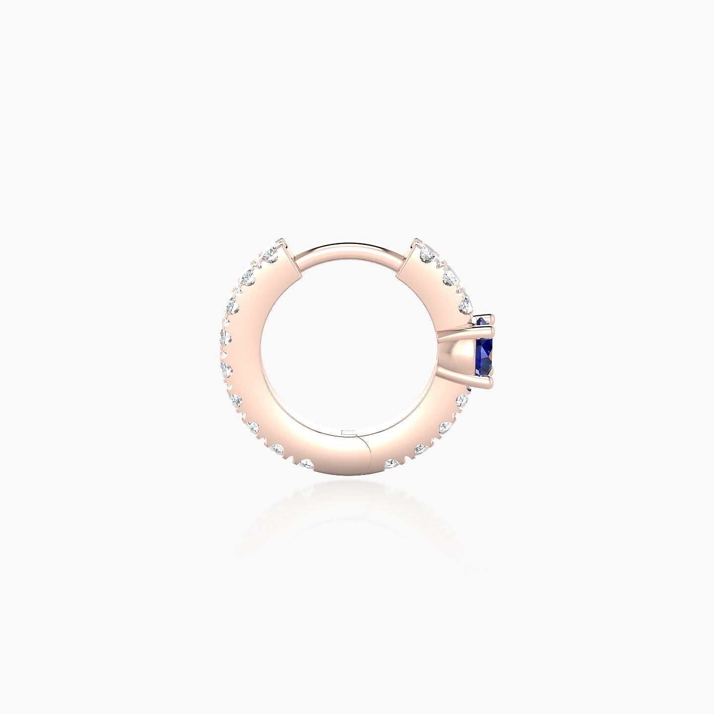 Inanna | 18k Rose Gold 6.5 mm Round Sapphire & Diamond Hoop Piercing