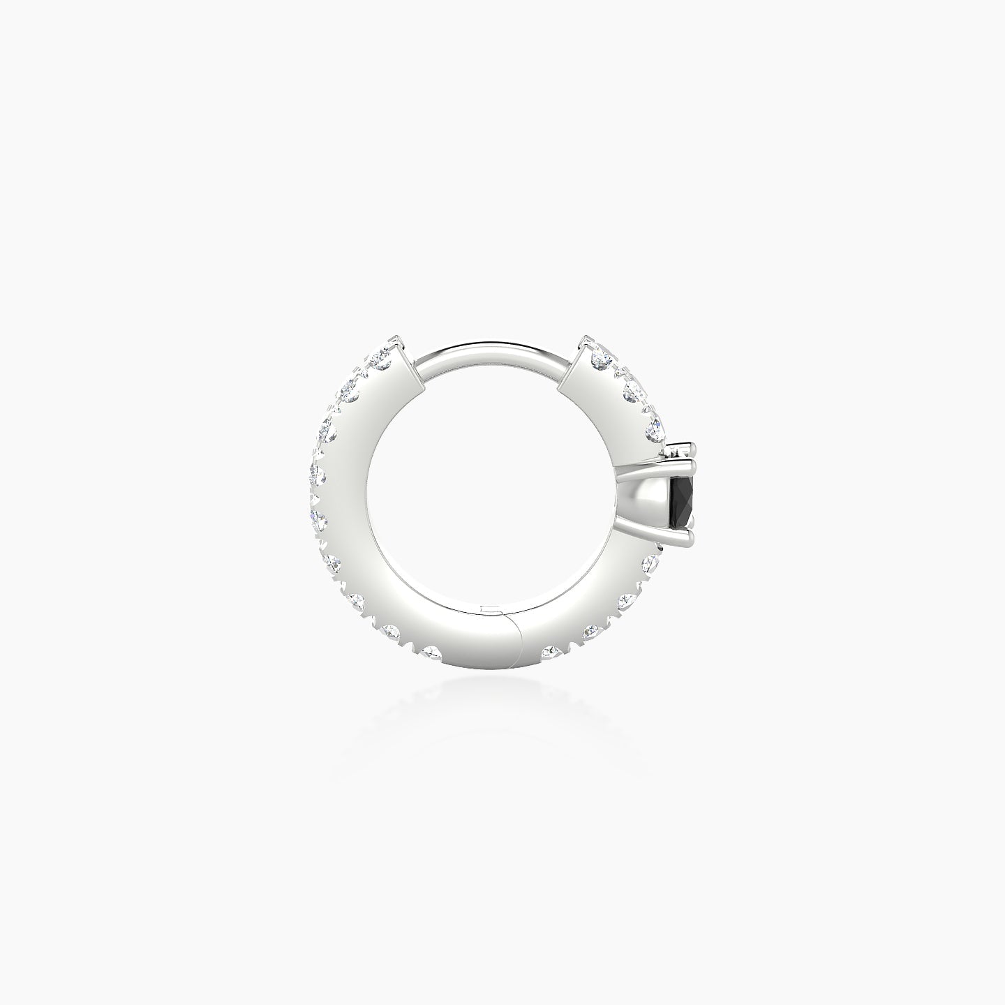 Inanna | 18k White Gold 6.5 mm Round Black Diamond & Diamond Hoop Piercing