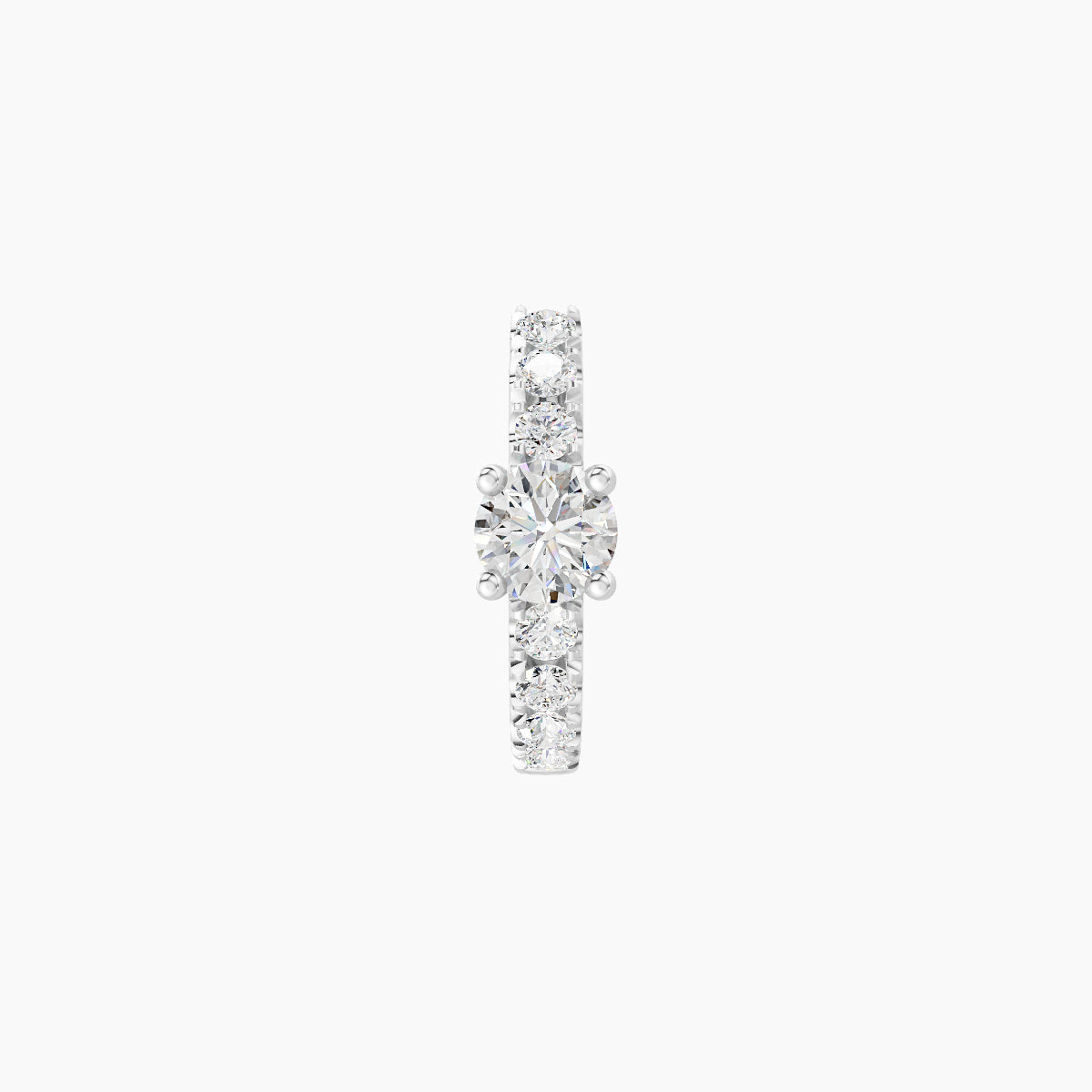 Inanna | 18k White Gold 6.5 mm Round Diamond Nose Ring Piercing