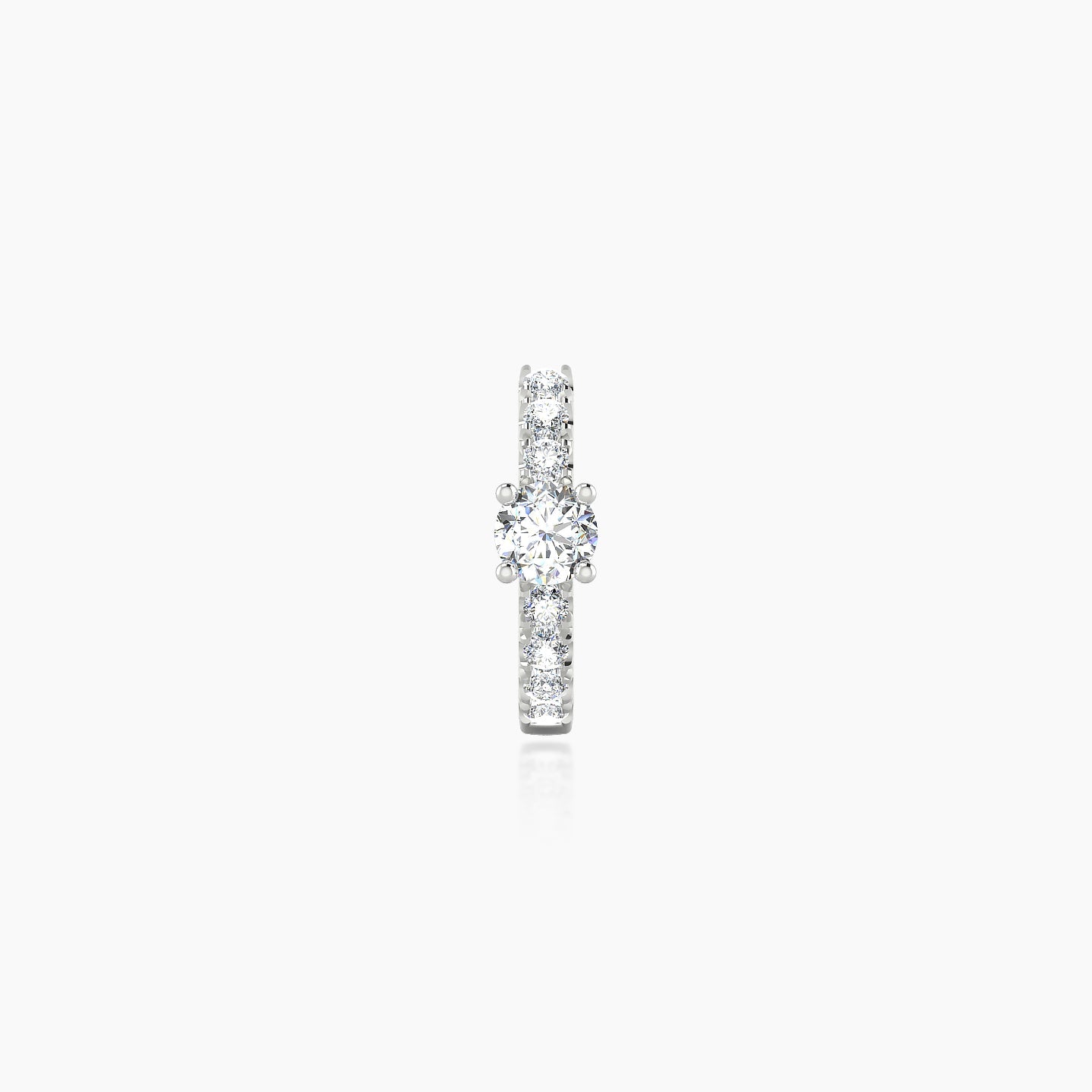 Inanna | 18k White Gold 6.5 mm Round Diamond Nose Ring Piercing
