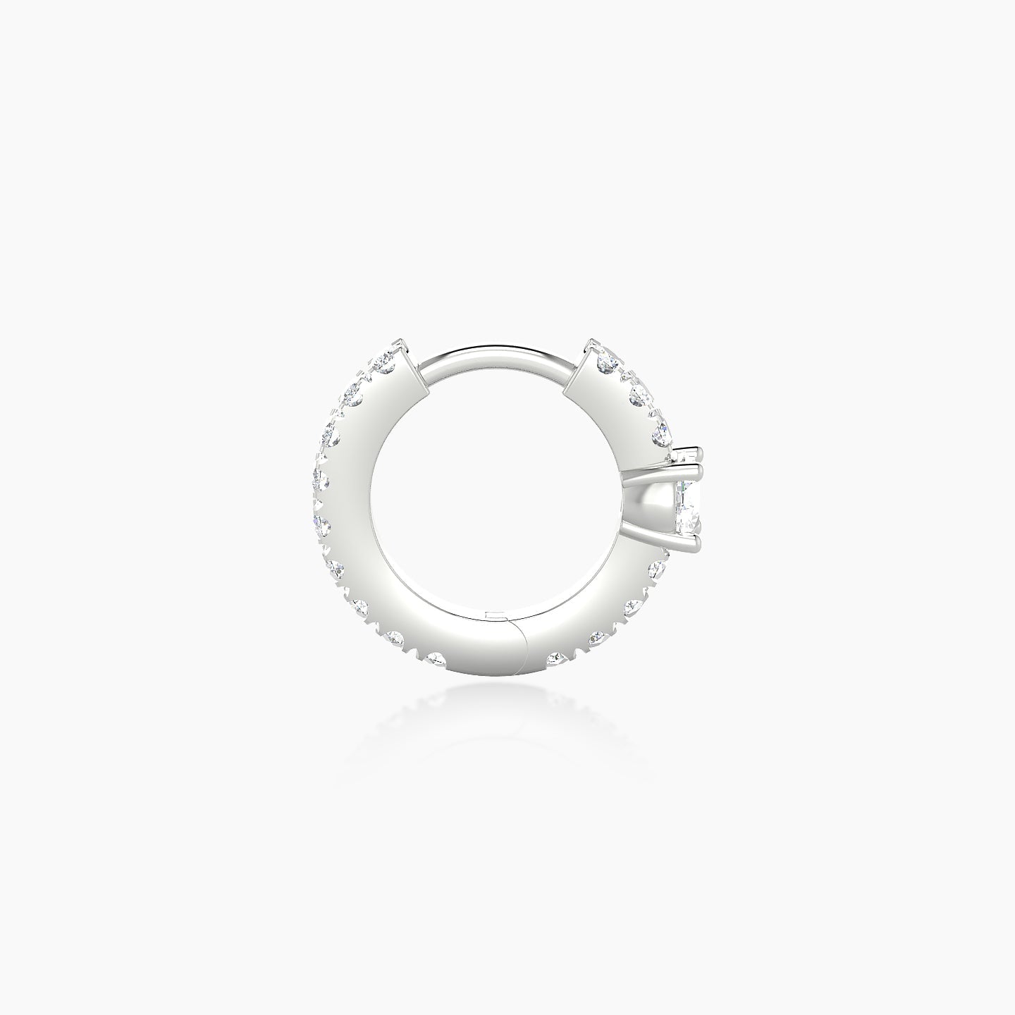 Inanna | 18k White Gold 6.5 mm Round Diamond Nose Ring Piercing