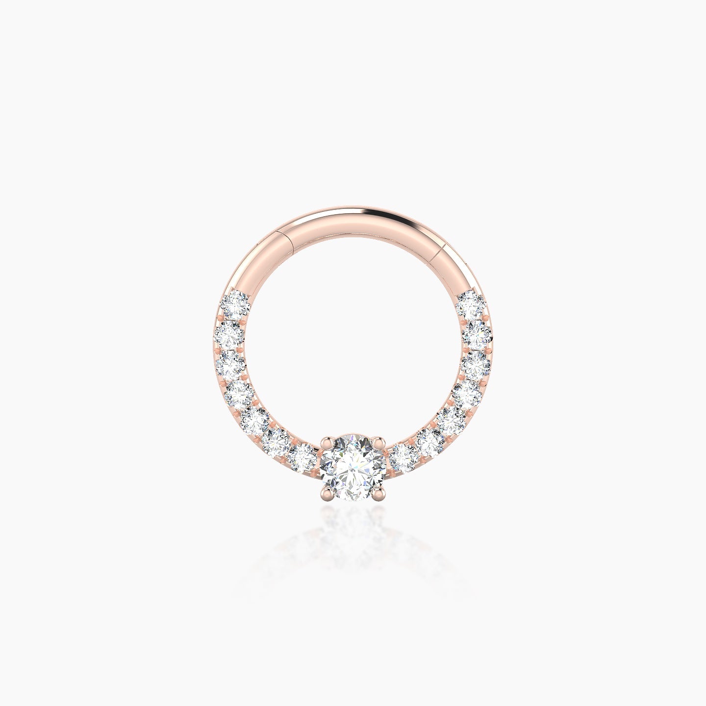 Inanna | 18k Rose Gold 8 mm Round Diamond Daith Piercing