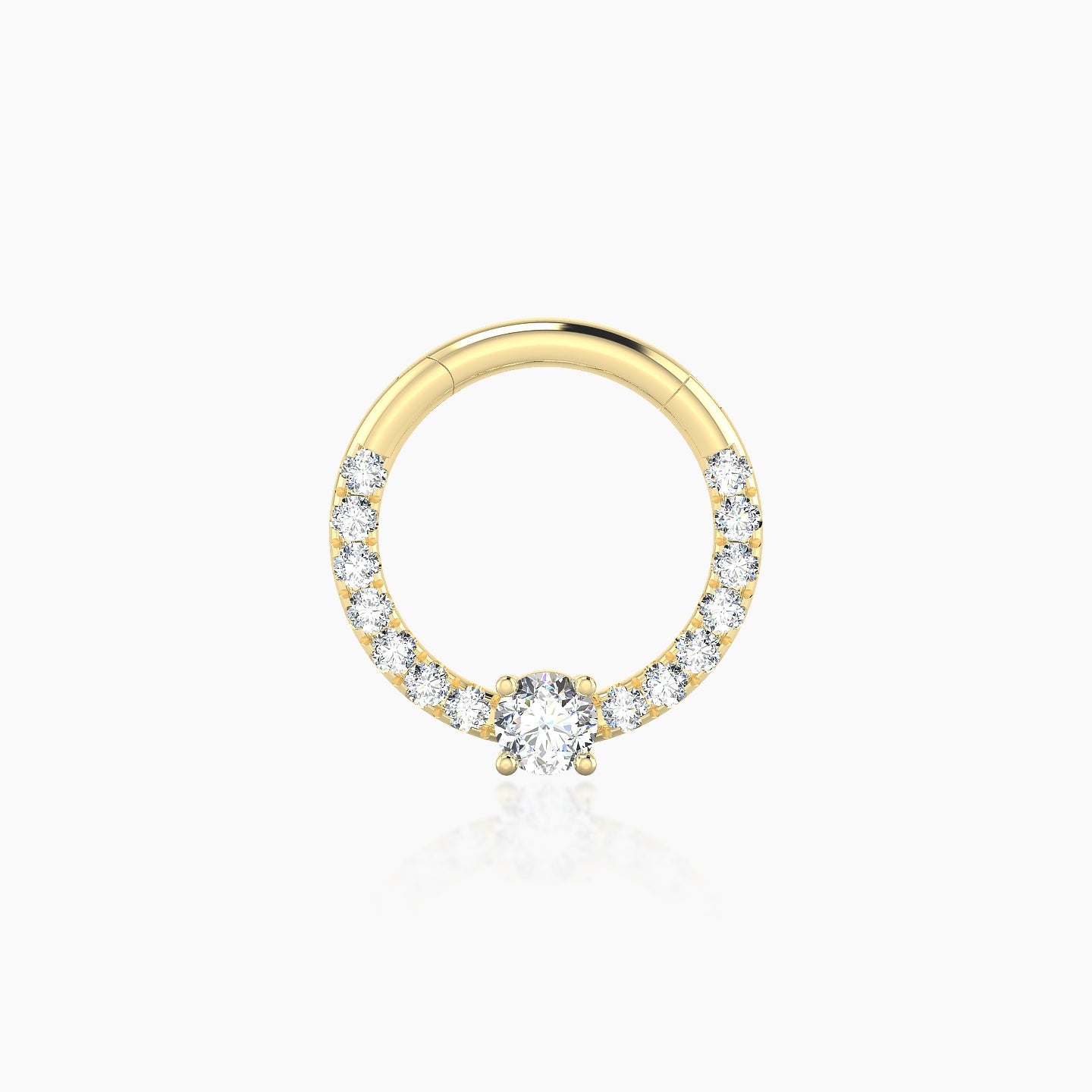 Inanna | 18k Yellow Gold 8 mm Round Diamond Daith Piercing